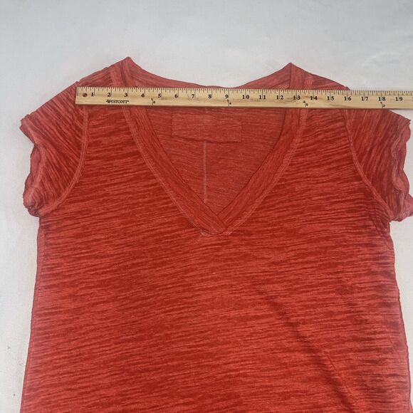 XS We The Free Red Sundance Slouchy T-Shirt Distressed Free People - Picture 5 of 8